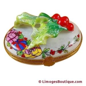 Christmas Holly Rochard Porcelain Box French